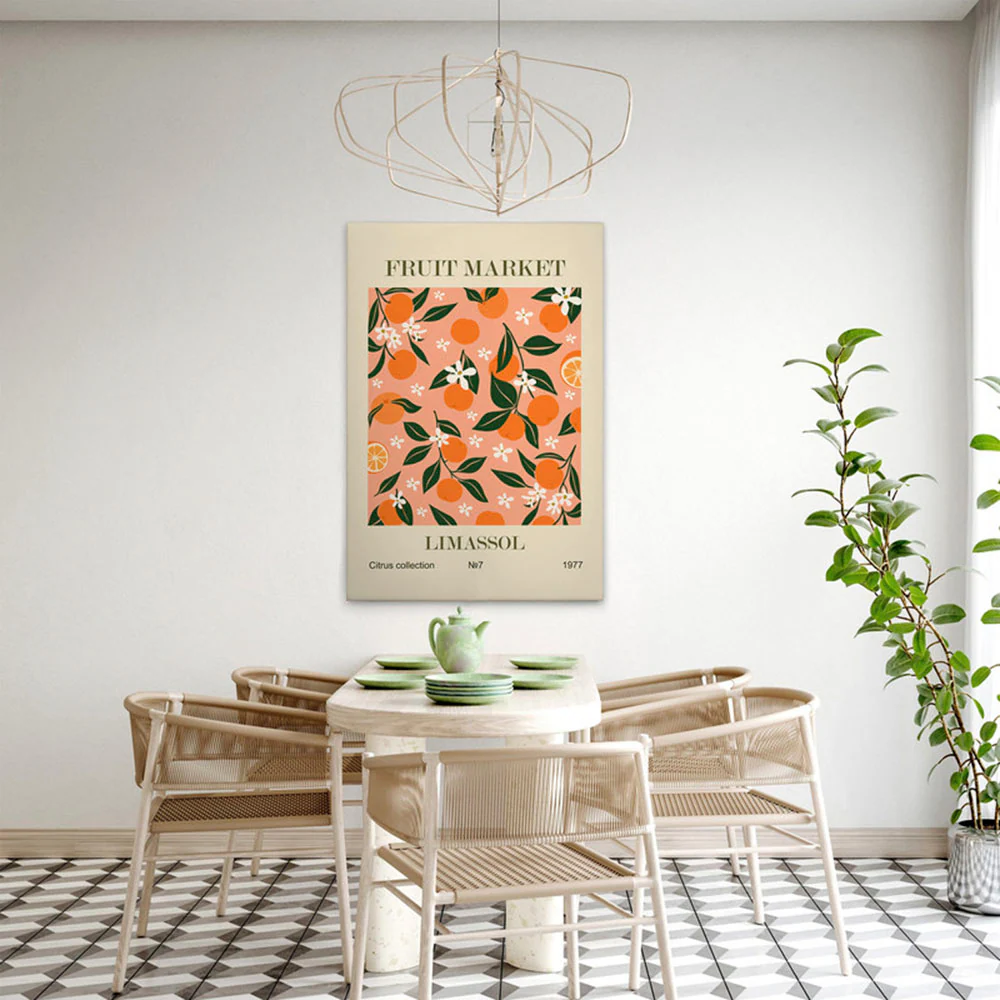 A.S. Création Leinwandbild "Fruit Market 1 - Wandbild Beige Orange Keilrahm günstig online kaufen