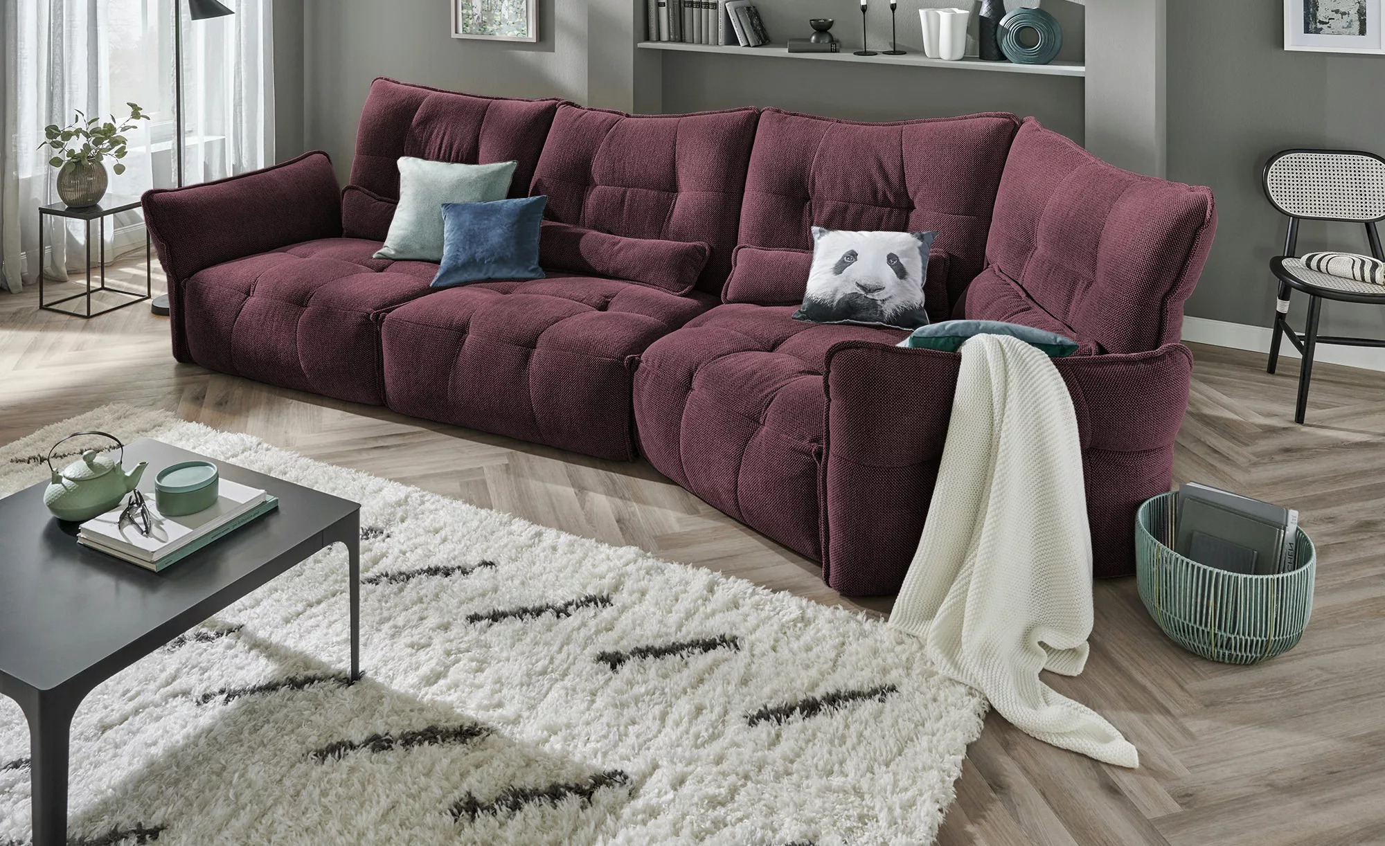 bobb Ecksofa  Jeaneva ¦ rot ¦ Maße (cm): B: 379 H: 101 T: 151 Polstermöbel günstig online kaufen