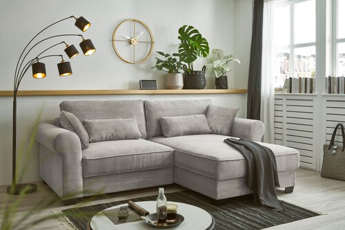 ED EXCITING DESIGN Ecksofa "Angelina L-Form", mit Bettfunktion, Bettkasten günstig online kaufen