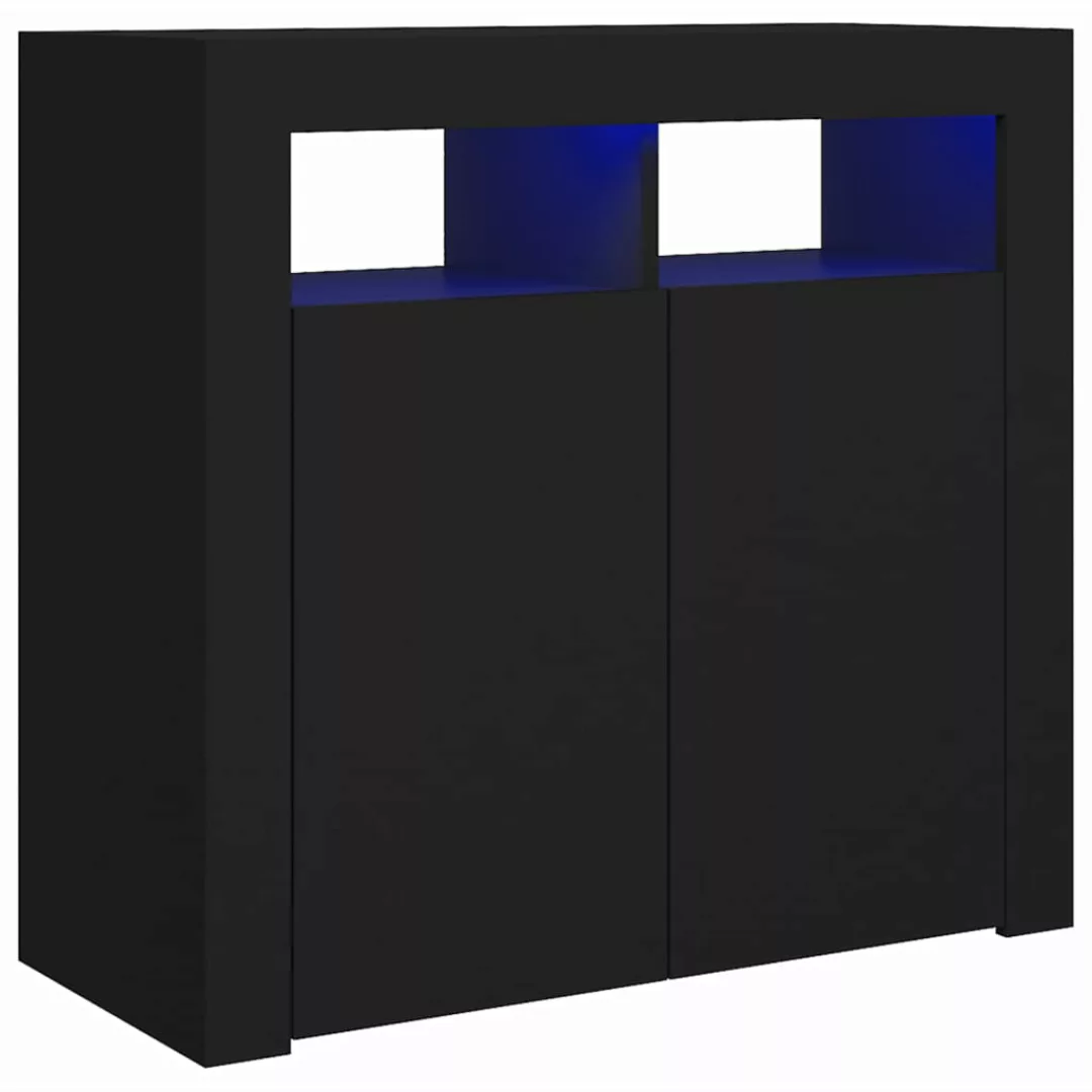 Sideboard Mit Led-leuchten Schwarz 80x35x75 Cm günstig online kaufen