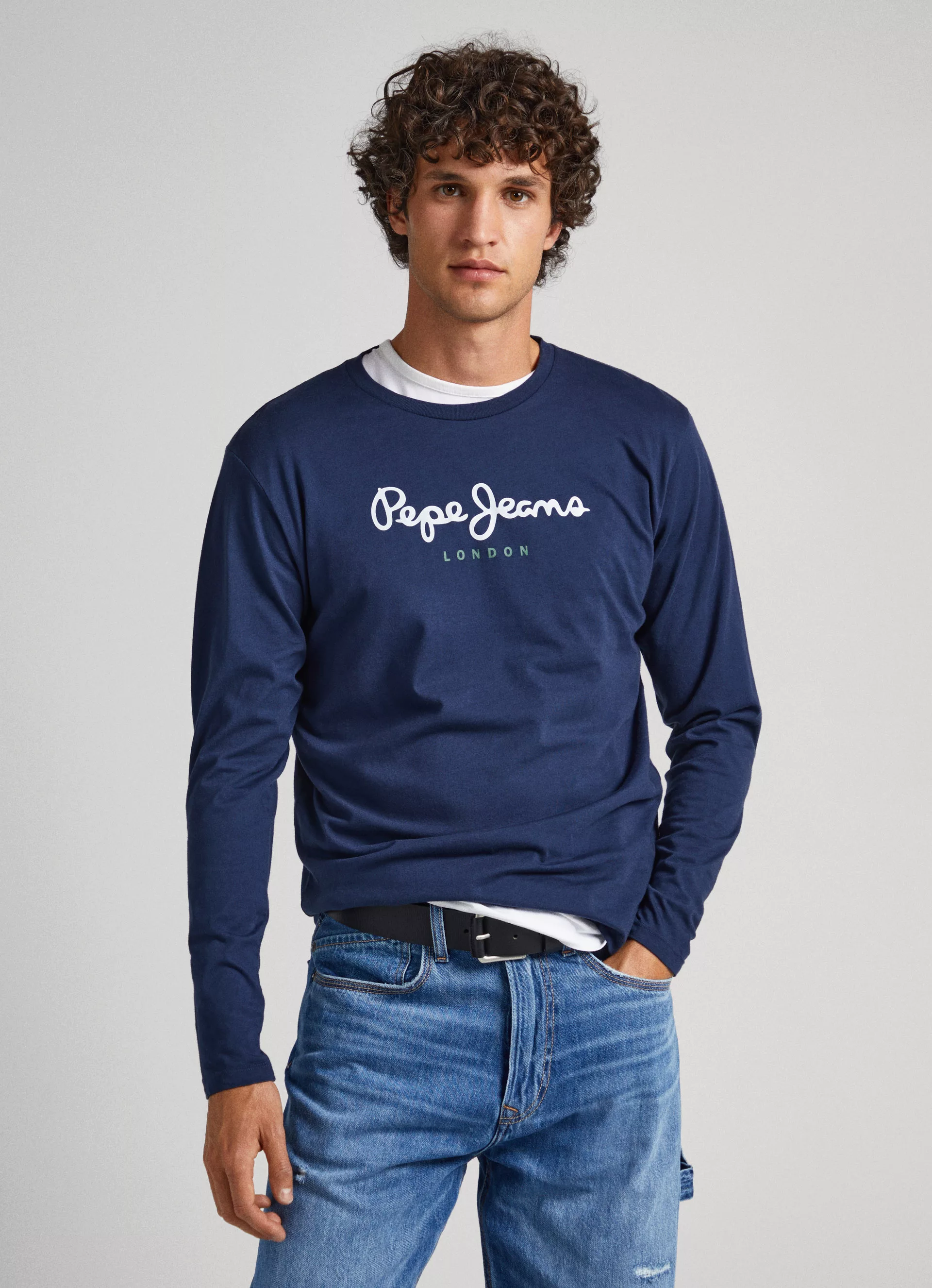 Pepe Jeans Herren Rundhals Langarmshirt EGGO LONG N - Regular Fit günstig online kaufen