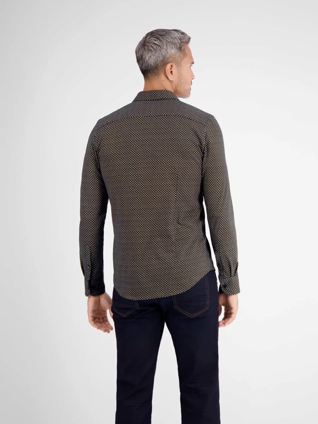 LERROS Langarmhemd "LERROS Jerseyhemd mit uninahem AOP" günstig online kaufen