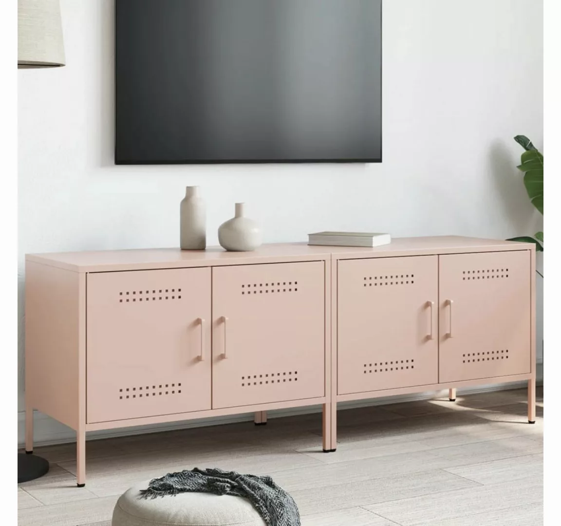 vidaXL TV-Schrank TV-Schränke 2 Stk. Rosa 68x39x50,5 cm Stahl günstig online kaufen