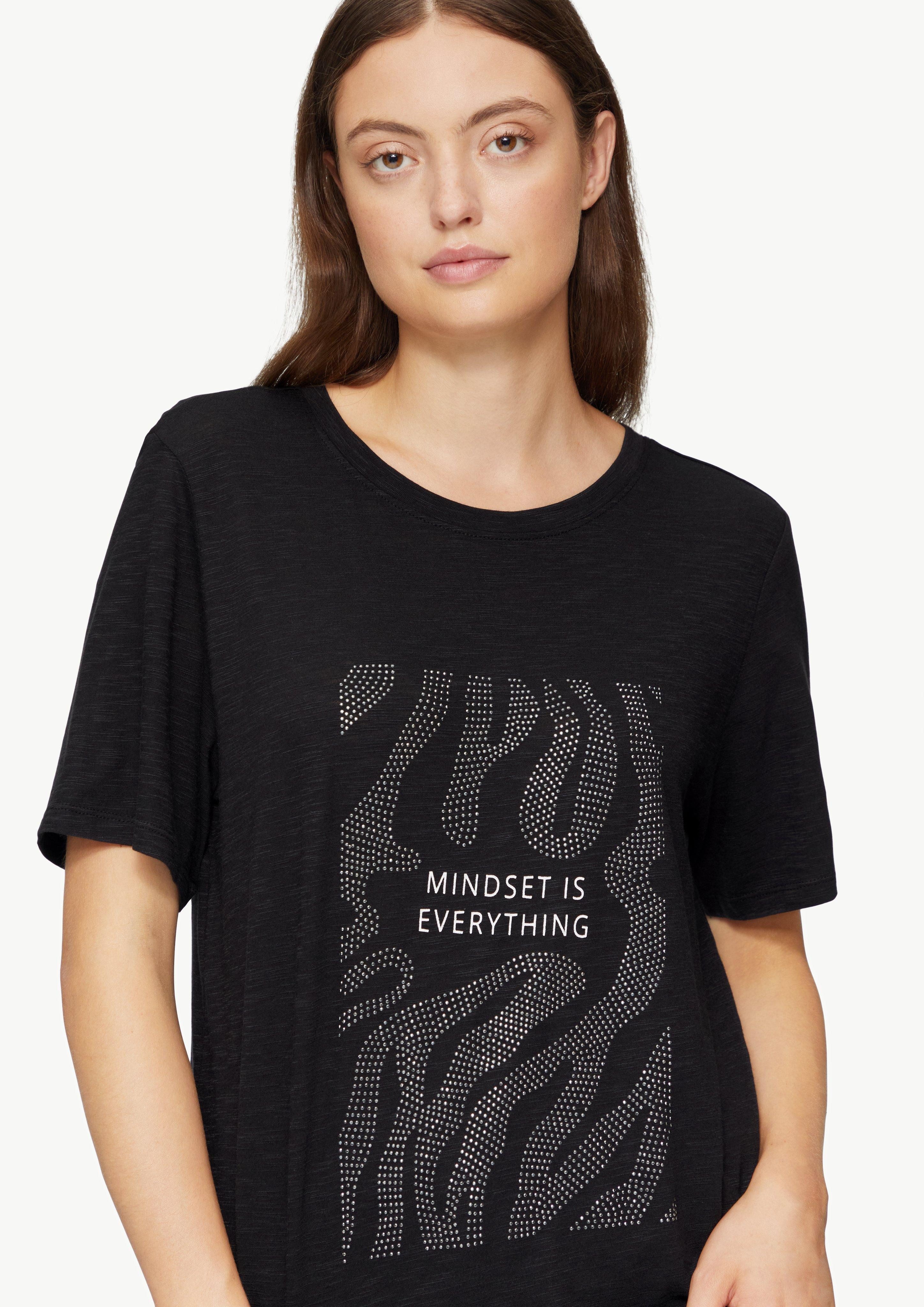 s.Oliver Kurzarmshirt Flammgarnshirt mit Schmucksteinen Schmucksteine günstig online kaufen