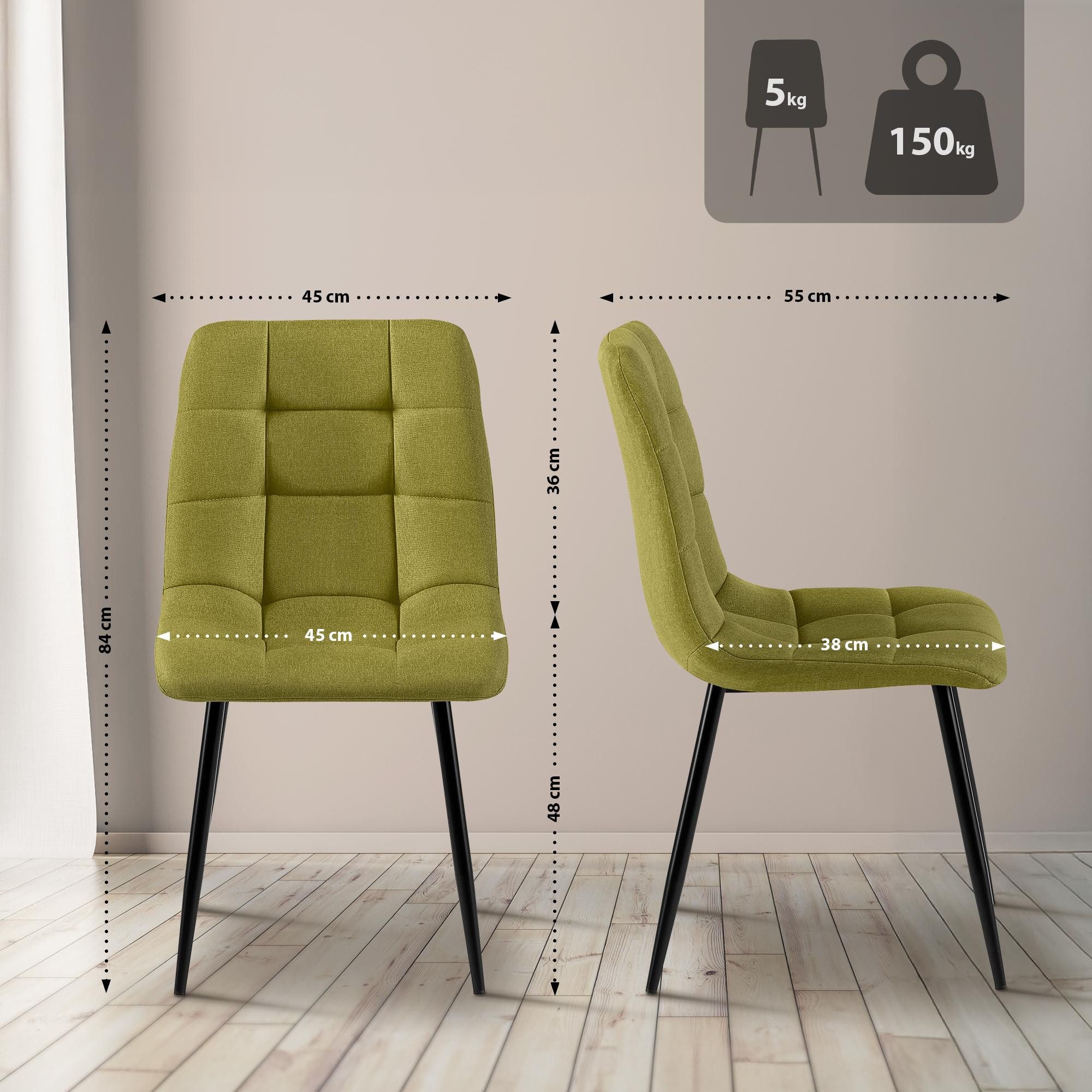 CLP Esszimmerstuhl Antibes Stoff (4er Set), günstig online kaufen