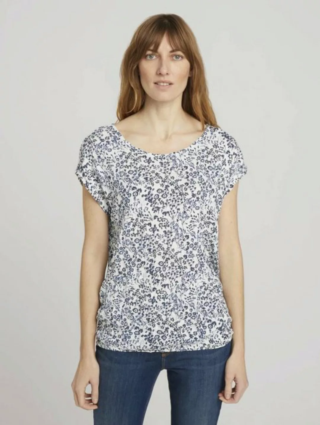 TOM TAILOR T-Shirt Elastisches T-Shirt in Knitteroptik günstig online kaufen