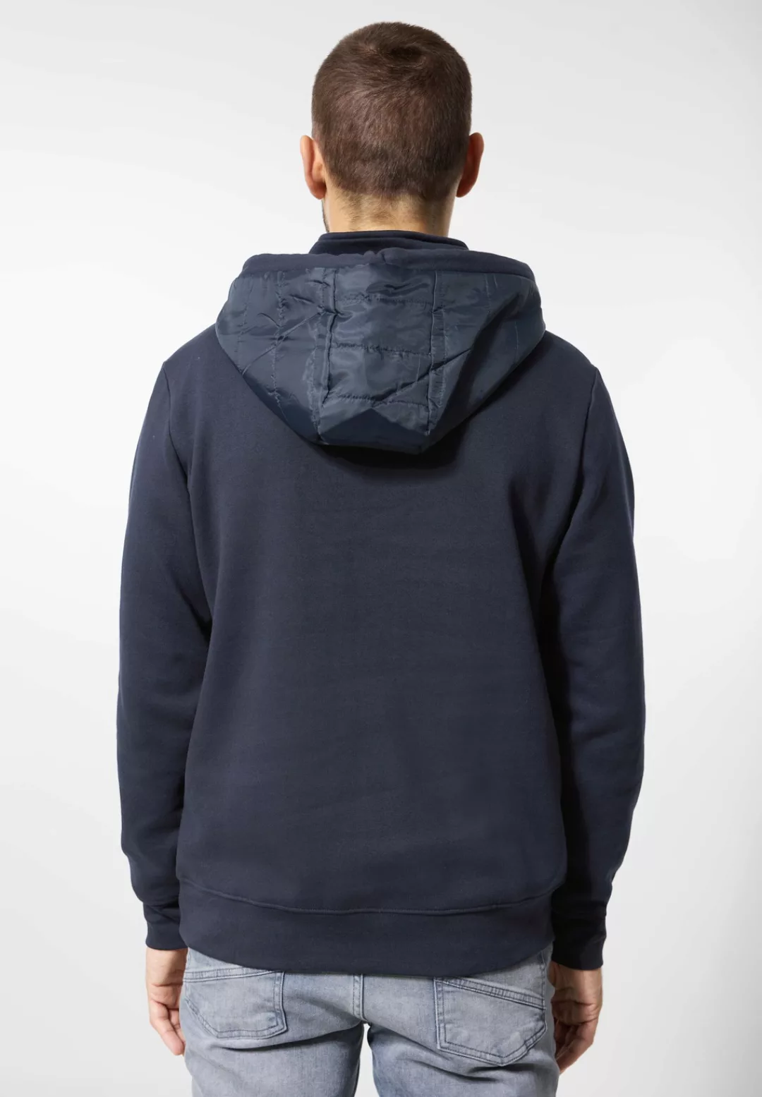 STREET ONE MEN Kapuzensweatshirt, in Unifarbe günstig online kaufen