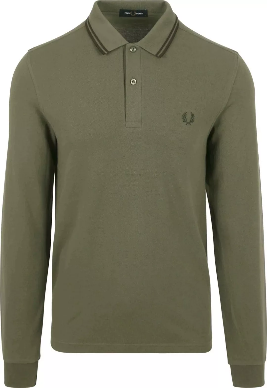 Fred Perry Langarm-Poloshirt Grün W49 - Größe L günstig online kaufen