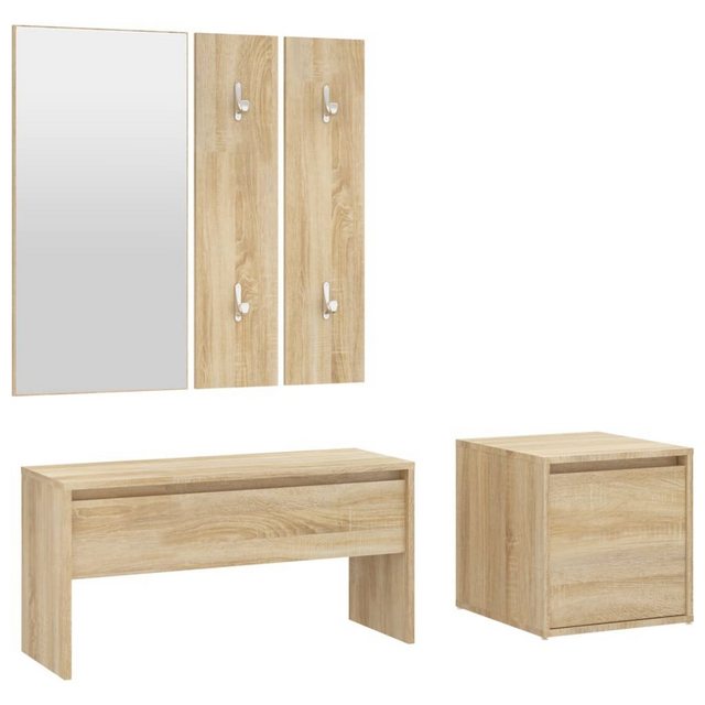 furnicato Kleiderschrank Flurmöbel-Set Sonoma-Eiche Holzwerkstoff (1-St) günstig online kaufen