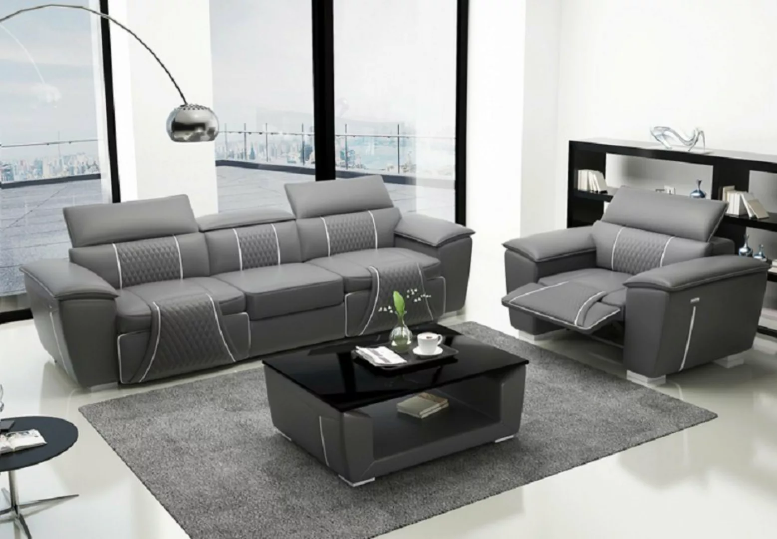 JVmoebel Sofa Ledersofa Sofagarnitur 31 Sitzer Set Polstersofa Couch Design günstig online kaufen