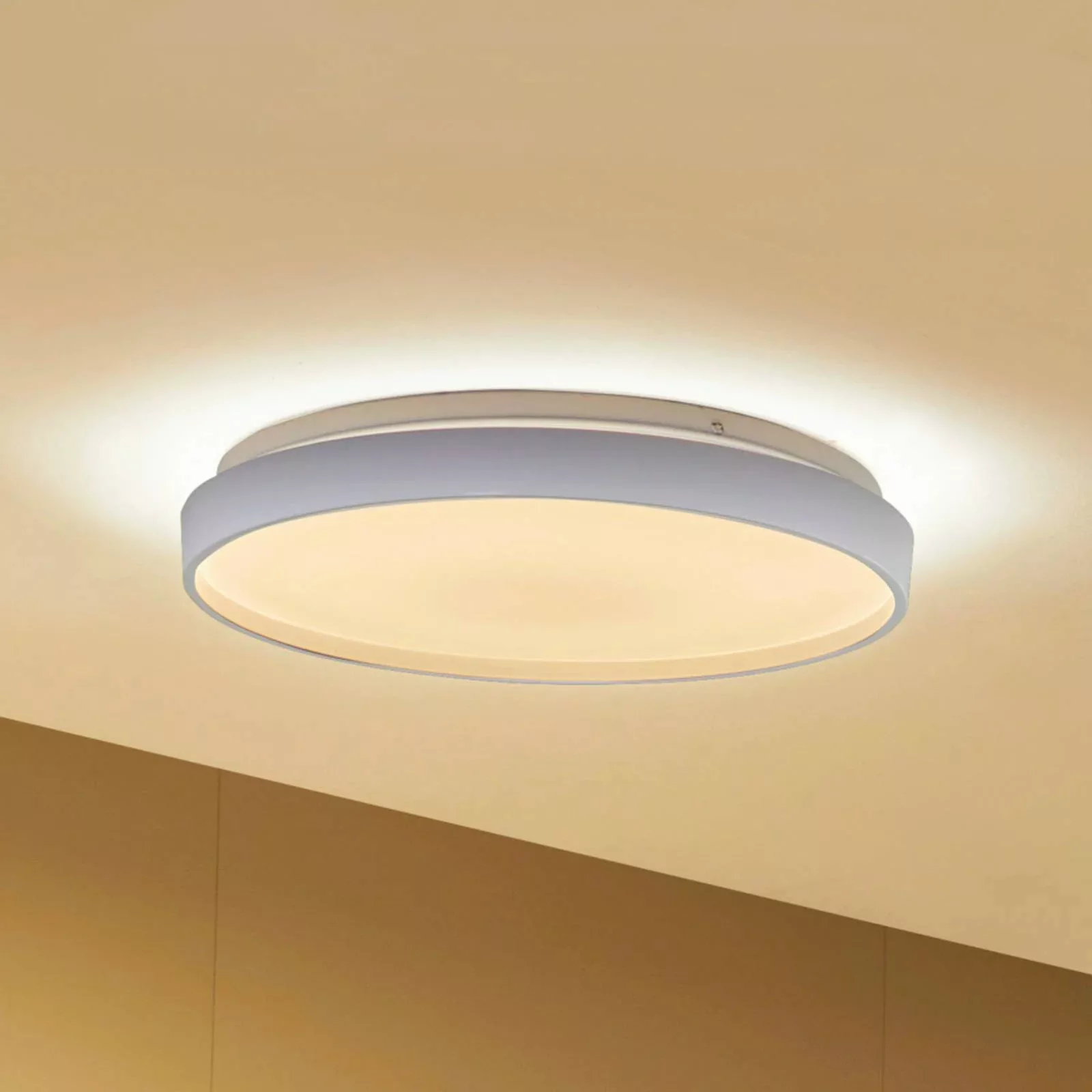 Lindby Smart LED-Deckenlampe Mirren, weiß, Metall, CCT, Tuya günstig online kaufen