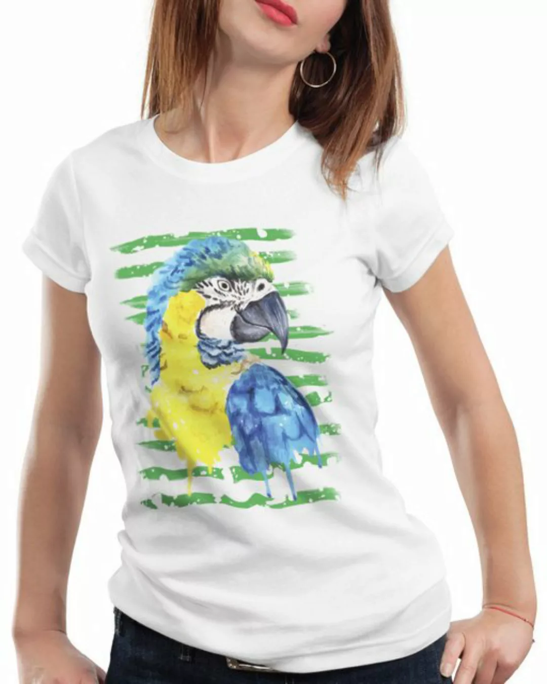 style3 T-Shirt Papagei Sommer gelbbrustara regenwald vogelfreund vögel günstig online kaufen