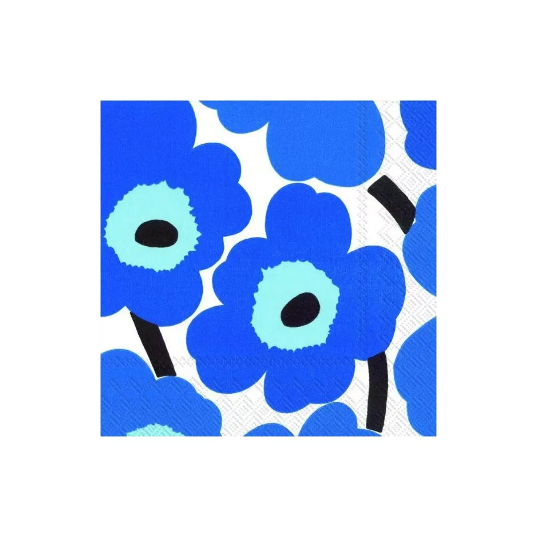 Unikko Serviette 33 x 33cm 20er Pack Blau günstig online kaufen