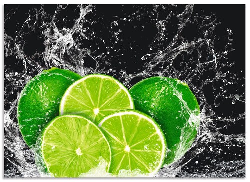 Artland Küchenrückwand »Limone mit Spritzwasser«, (1 tlg.), Alu Spritzschut günstig online kaufen