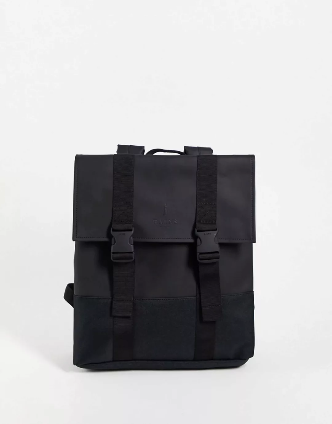 ASOS DESIGN – Rucksack aus Nylon in Schwarz mit Klappe günstig online kaufen