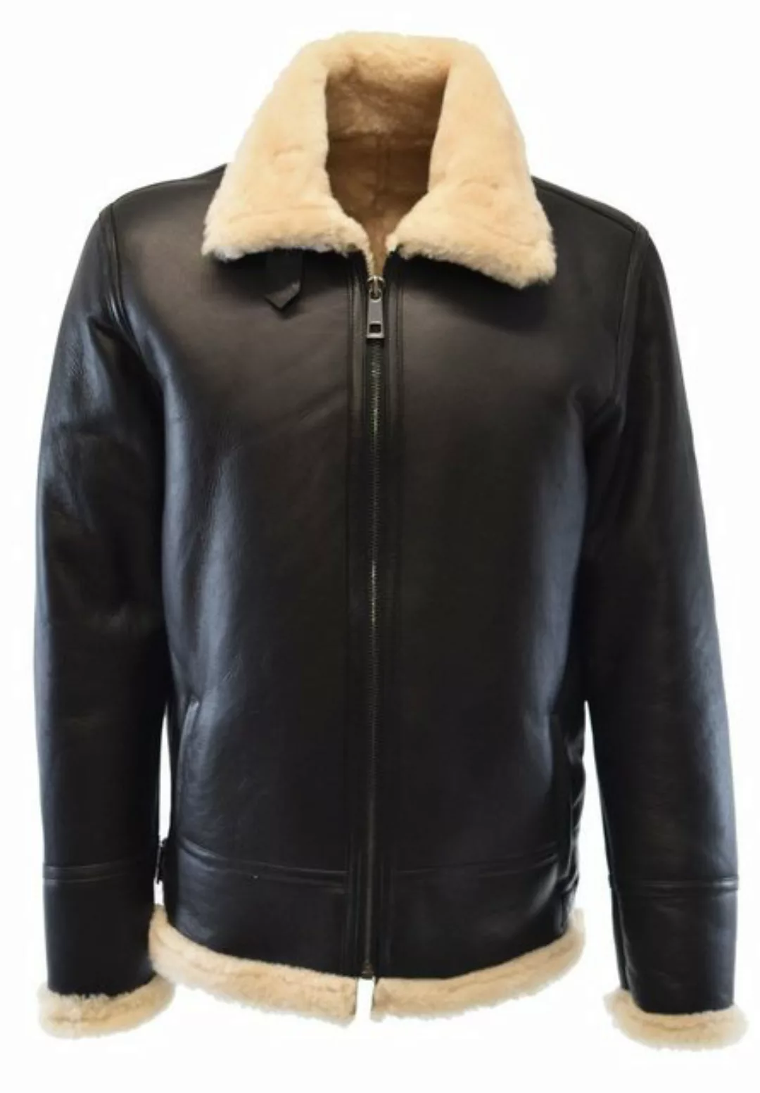 Zimmert Leather Lederjacke Toni Lammfelljacke, Bomberjacke Winter, Schwarz günstig online kaufen