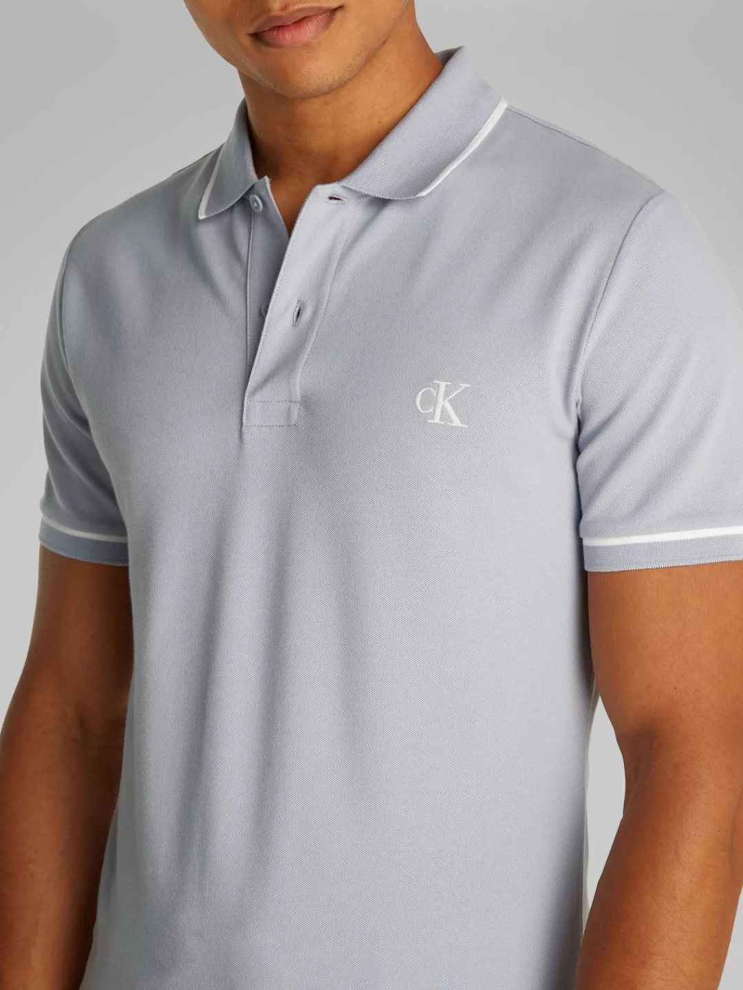 Calvin Klein Jeans Poloshirt "TIPPING SLIM POLO", mit Streifendetail am Kra günstig online kaufen