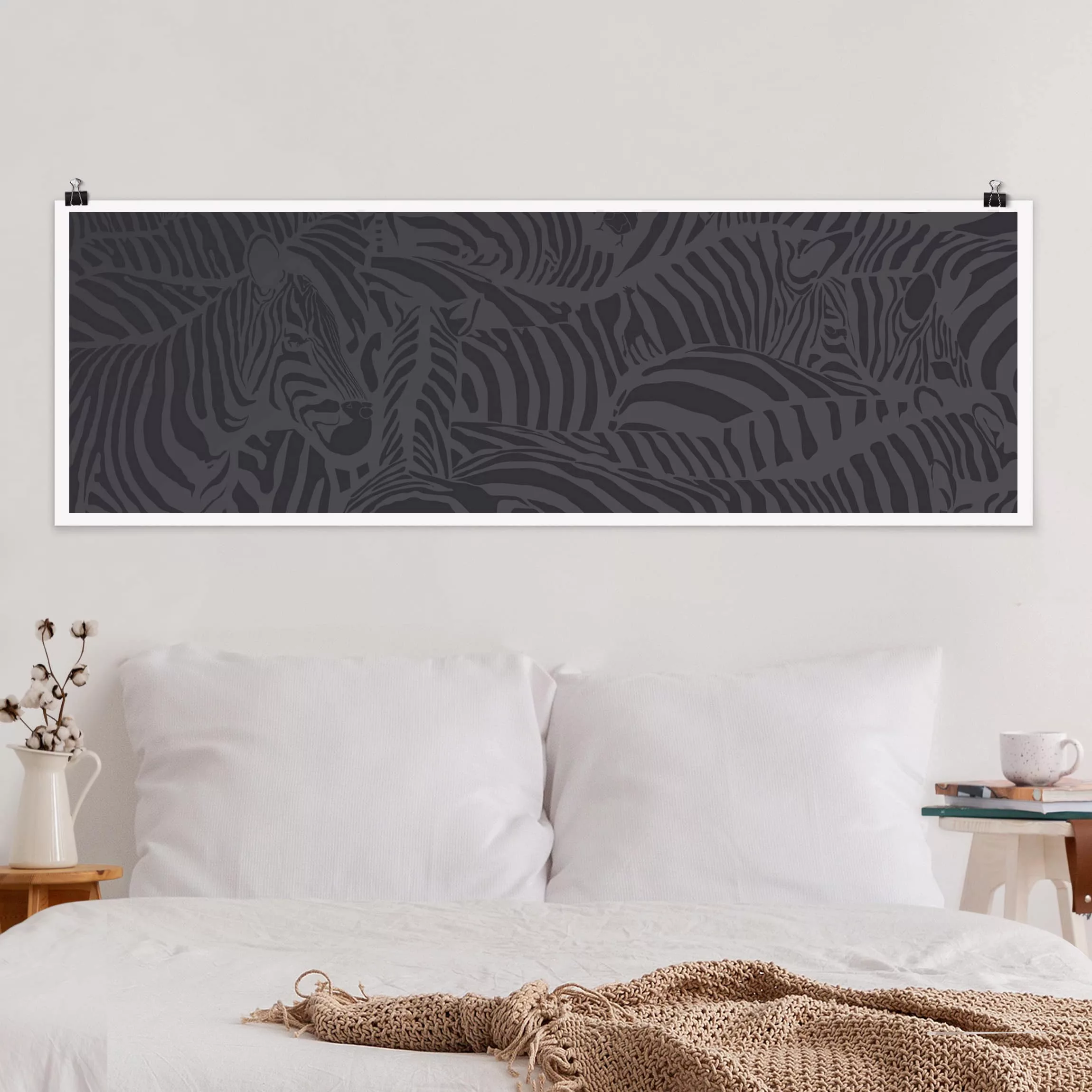 Panorama Poster No.DS3 Zebrastreifen Schwarz günstig online kaufen