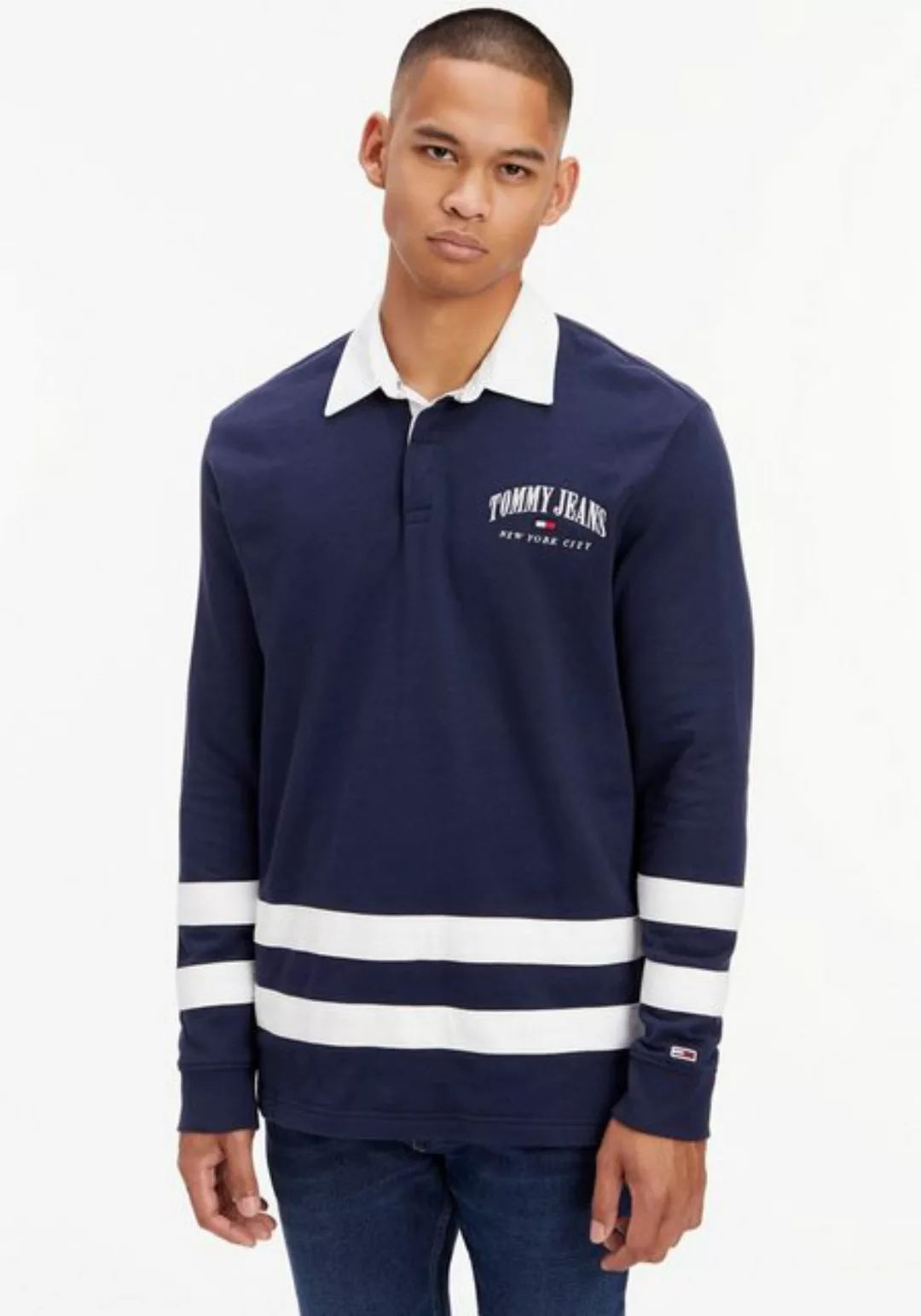 Tommy Jeans Langarmshirt TJM RLXD VARSITY RUGBY mit Polokragen günstig online kaufen