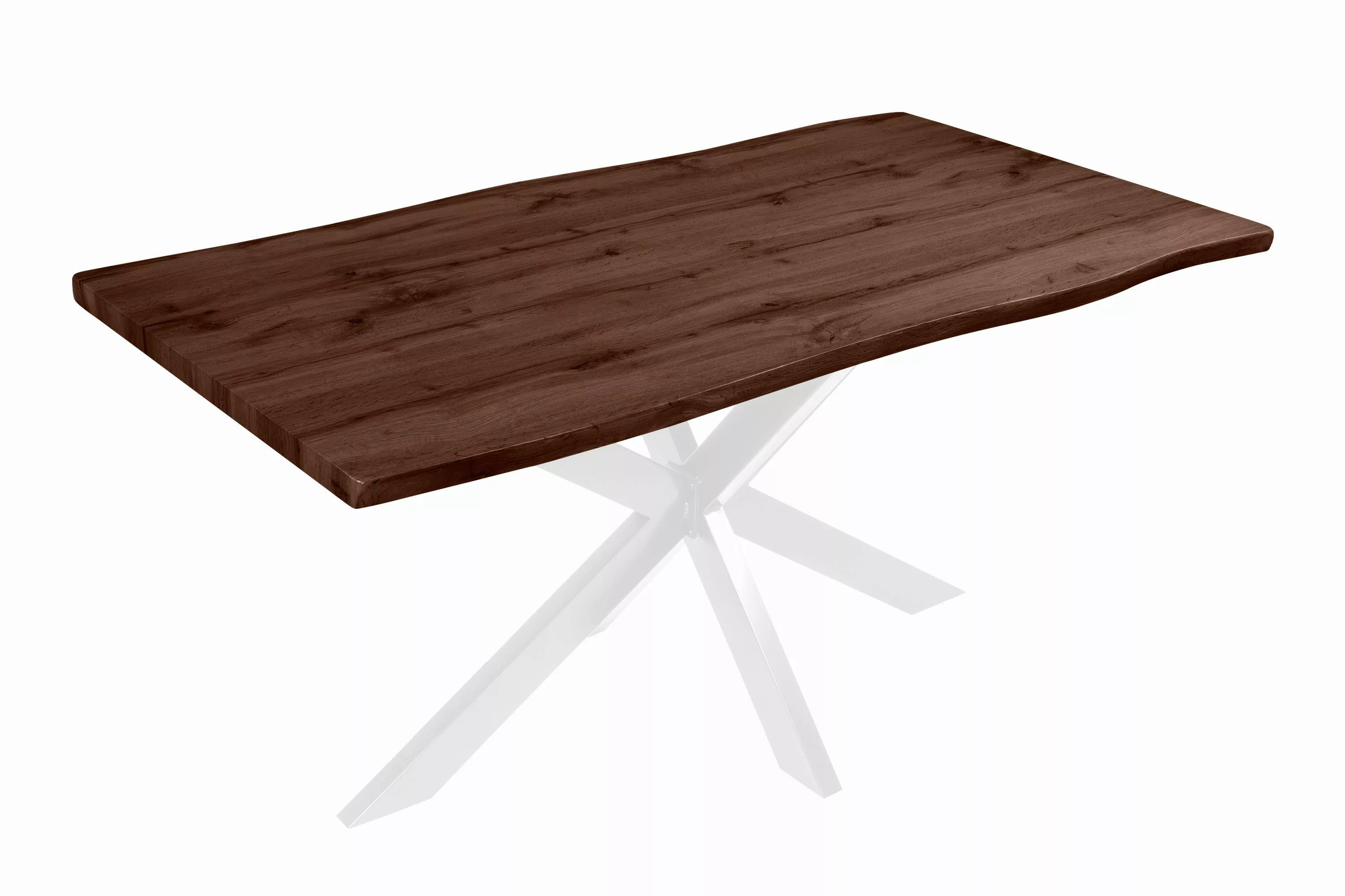 Loreno® Esstisch verschiedene Holz-Optik, Baumkante, Metallgestell günstig online kaufen