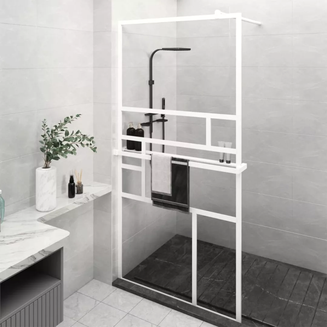 Vidaxl Duschwand Mit Ablage Für Walk-in-dusche Weiß 100x195 Cm Esg günstig online kaufen