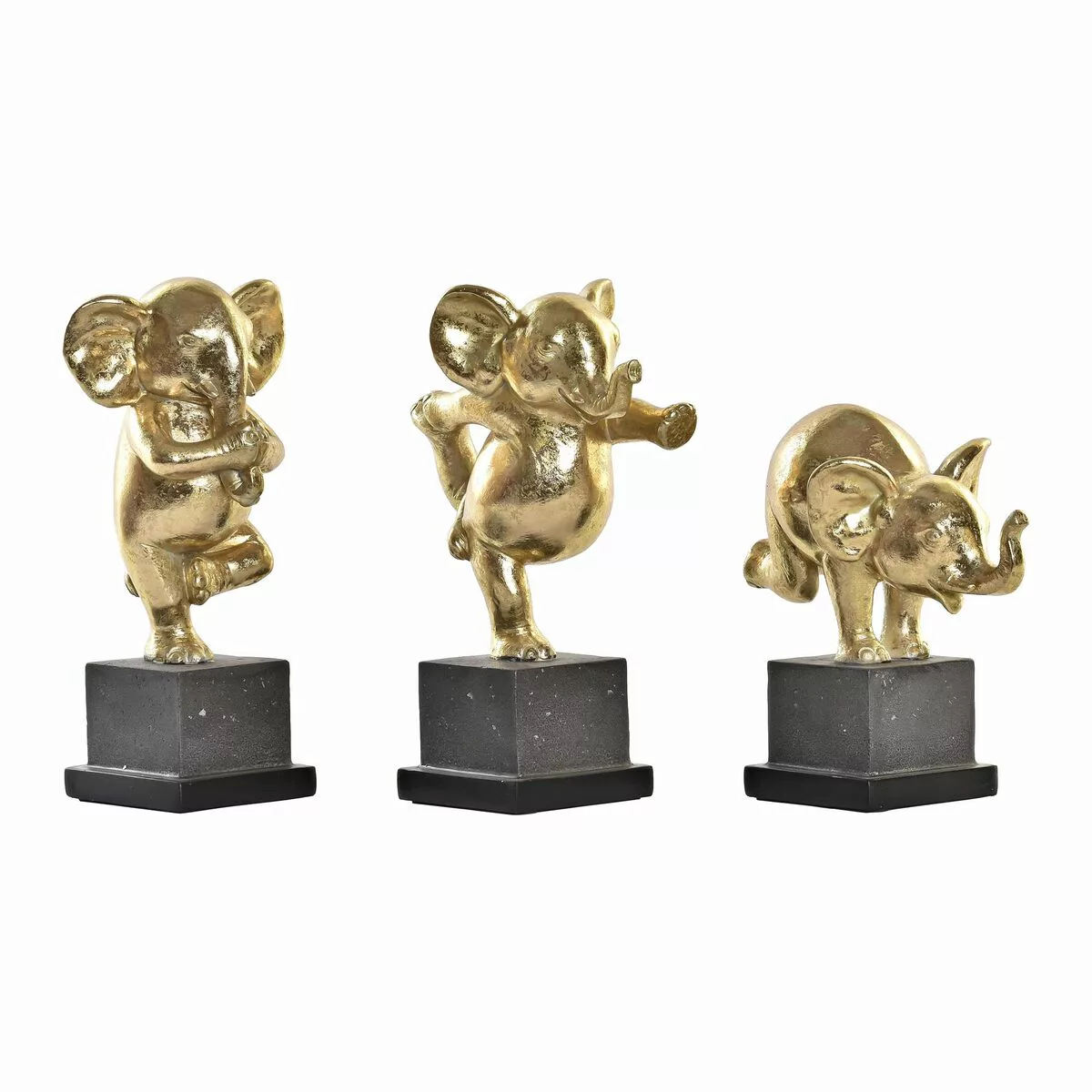 Deko-figur Dkd Home Decor Elefant Golden Metall Harz Dunkelgrau Moderne (16 günstig online kaufen
