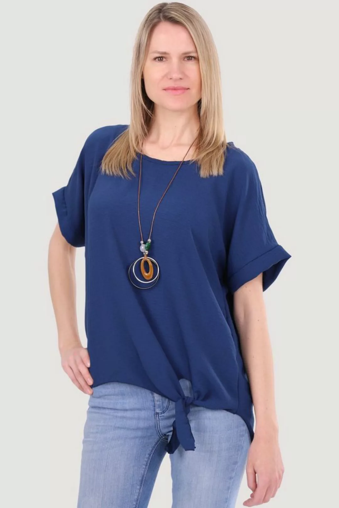 malito more than fashion Blusenshirt 10508 mit Bindeknoten und Kette Einhei günstig online kaufen