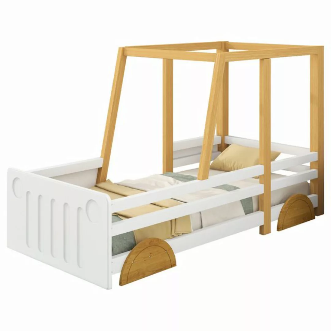 Sweiko Kinderbett, Einzelbett mit MDF-Rädern, Jeep Kinderbett, Kiefer, 90*2 günstig online kaufen