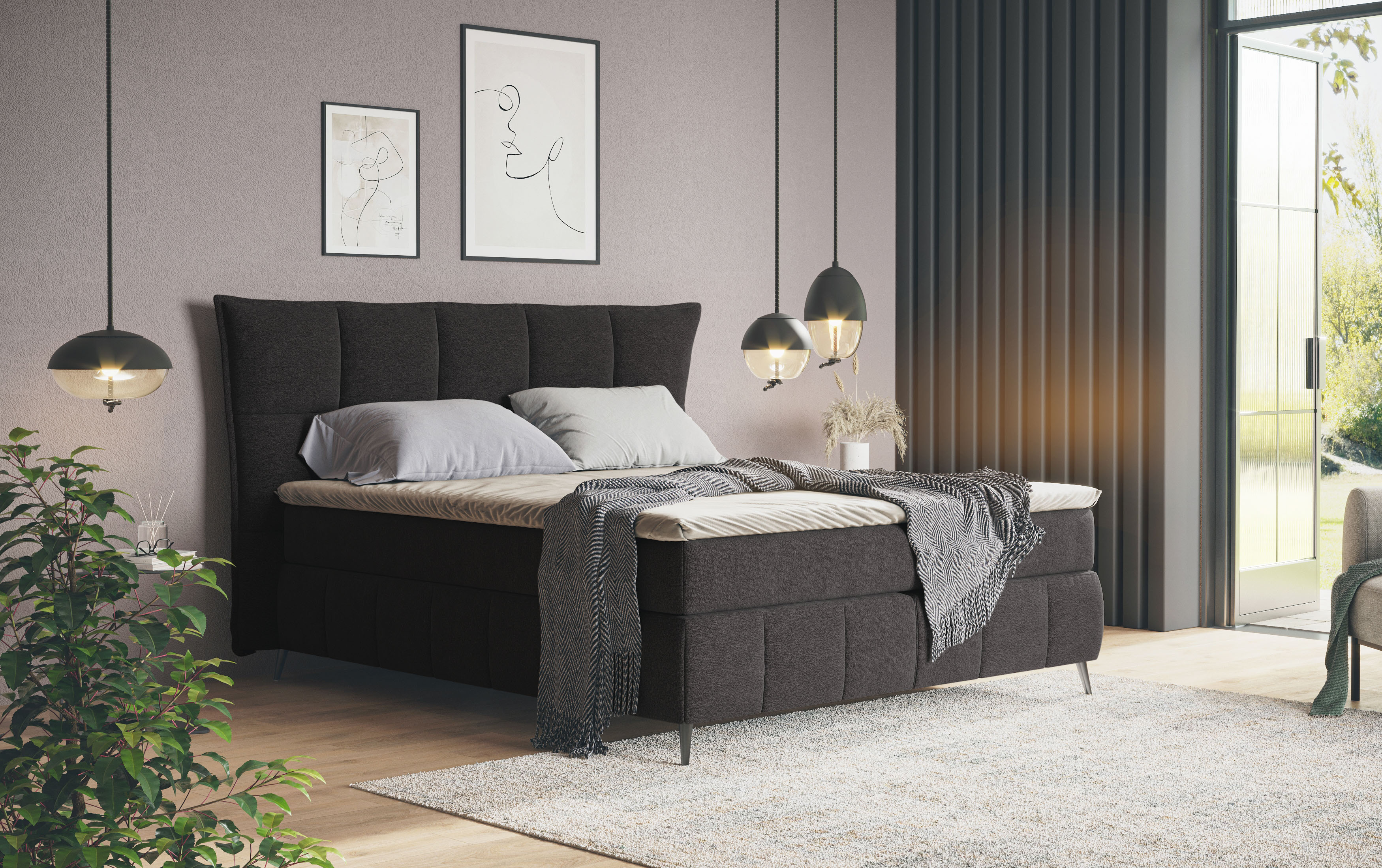 COTTA Boxspringbett "Sarah", inkl. Topper, 2 Matratzenkerne, Härtegrade H2, günstig online kaufen