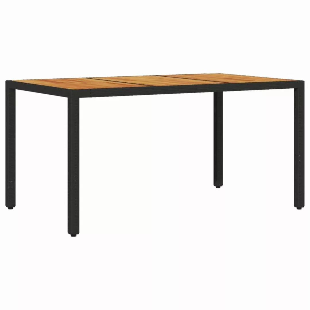 vidaXL Gartentisch Gartentisch mit nholz-Platte Schwarz günstig online kaufen
