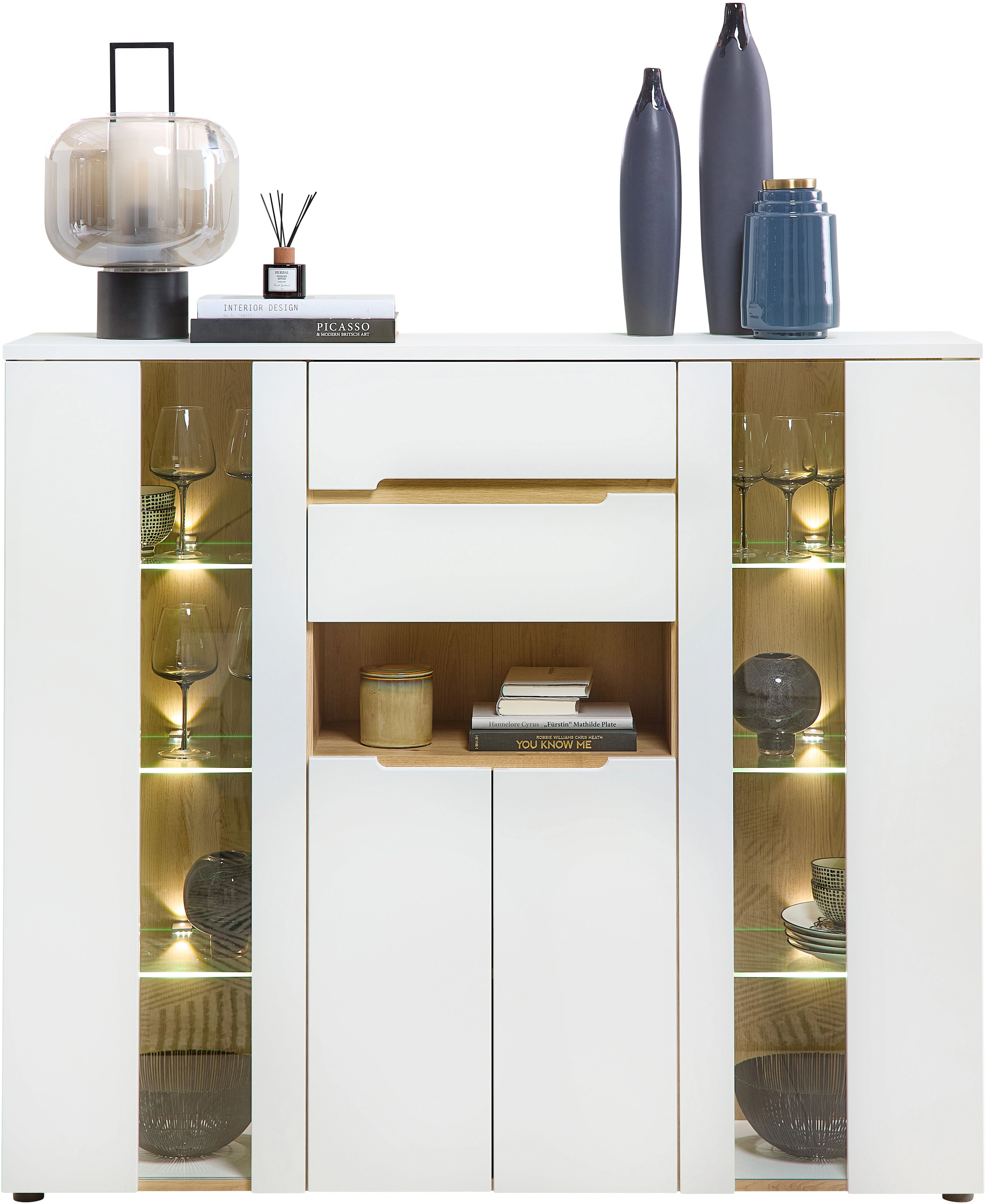 Innostyle Highboard "Memphis Highboard, 145x127x38cm (B/H/T)", (1 St.), 4 t günstig online kaufen