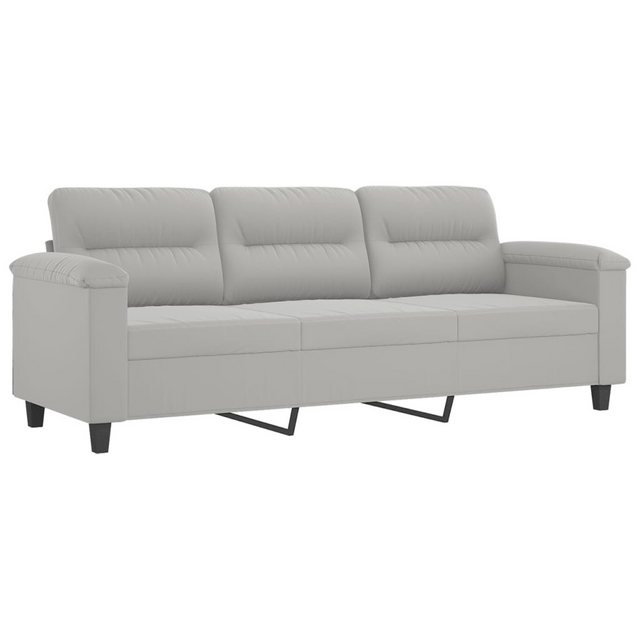 vidaXL Sofa, 3-Sitzer-Sofa Hellgrau 180 cm Mikrofasergewebe günstig online kaufen