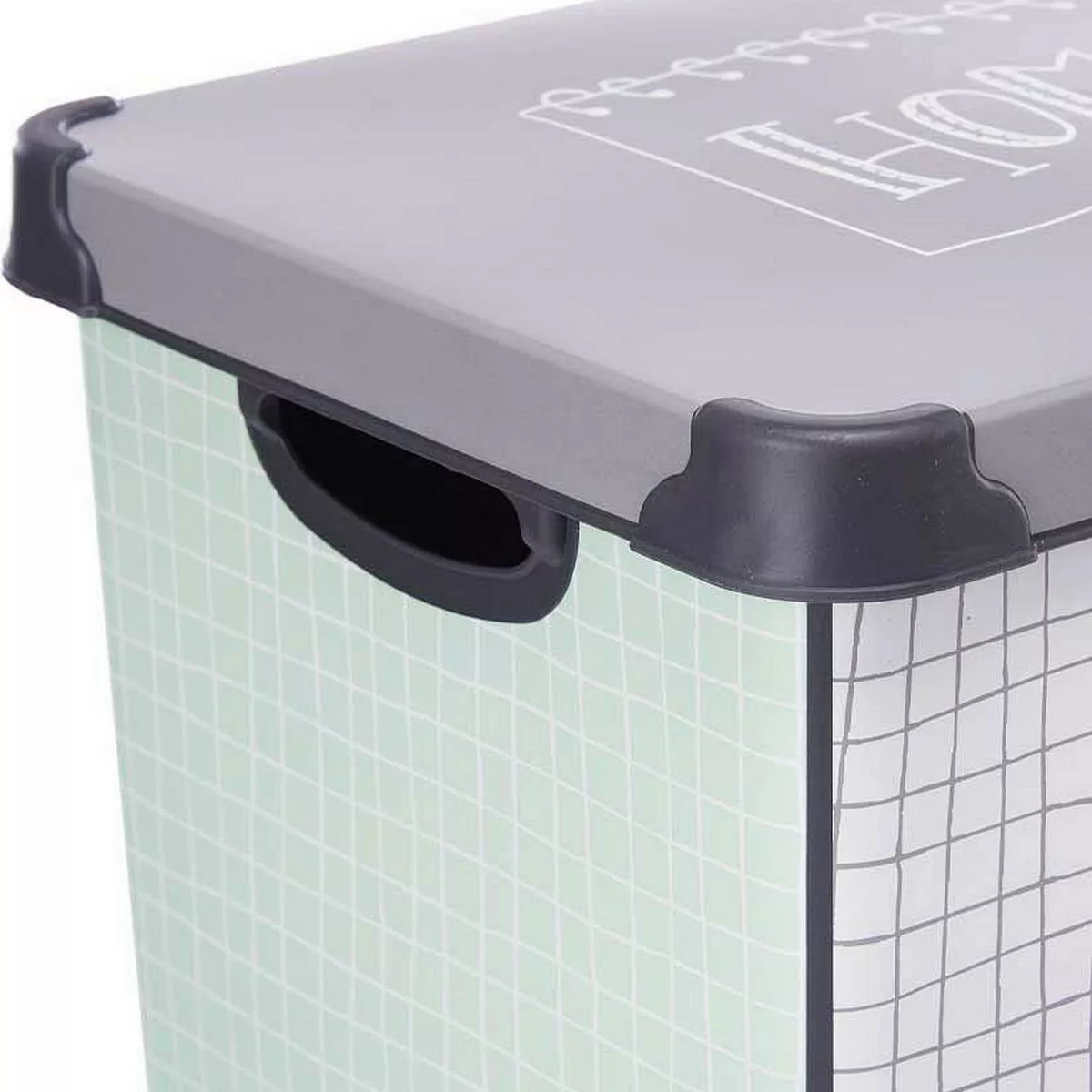 Aufbewahrungsbox Mit Deckel Home Grau Kunststoff (29 X 23,5 X 39 Cm) günstig online kaufen