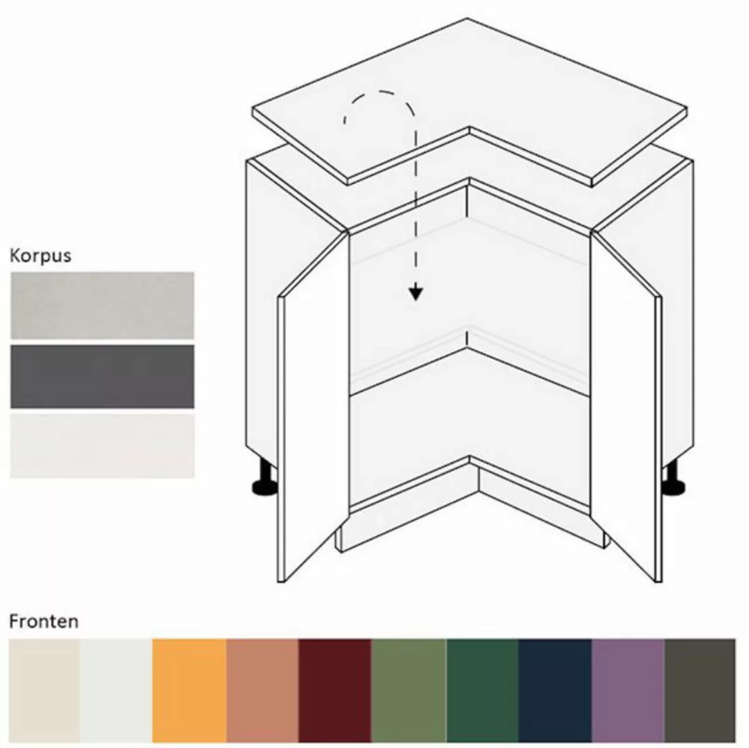 Feldmann-Wohnen Unterschrank Tivoli (Tivoli, 1-St) 84cm Front-, Korpusfarbe günstig online kaufen