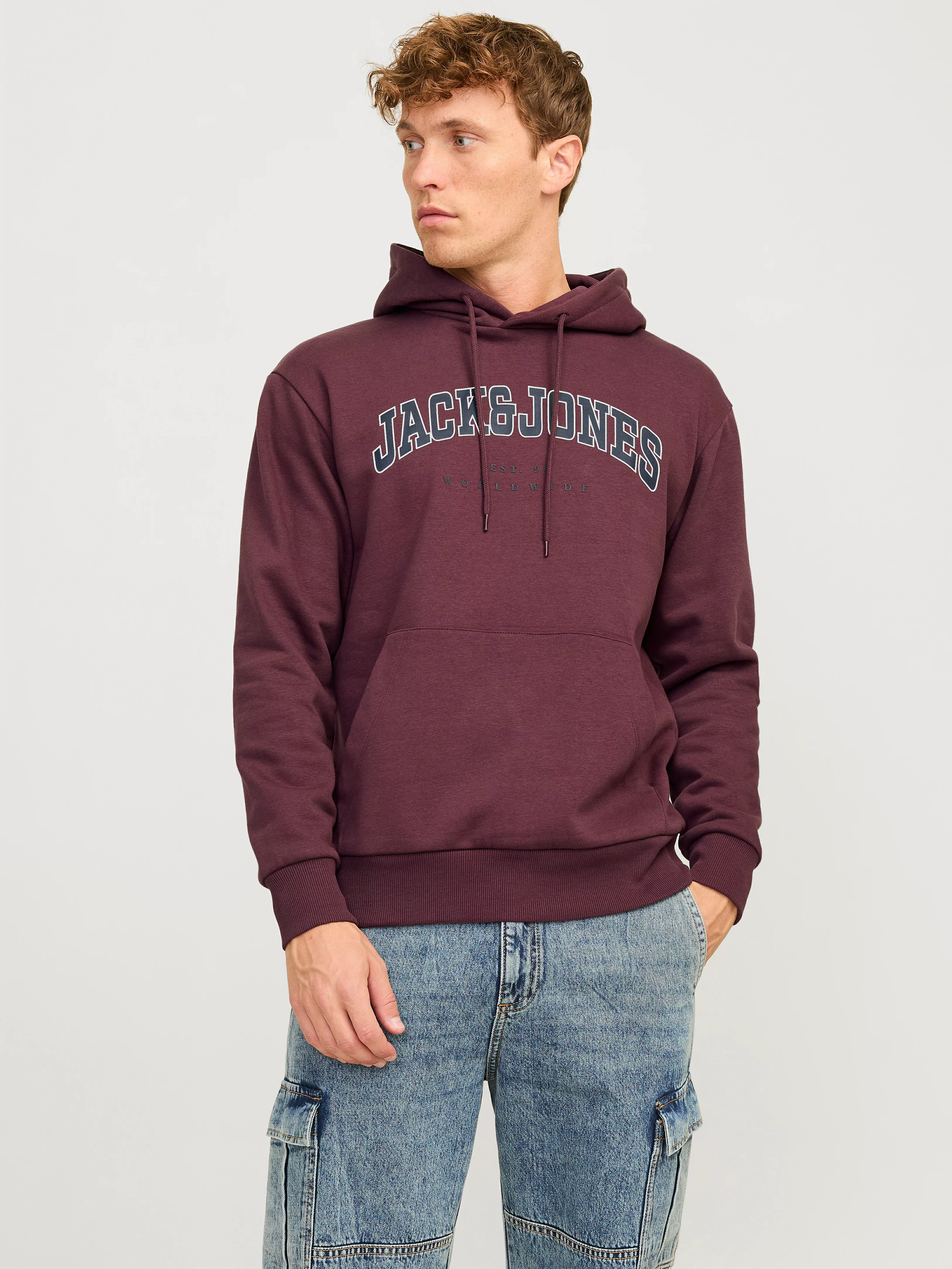 Jack & Jones Herren Hoodie Kapuzenpullover JJECALEB VARSITY- Relaxed Fit günstig online kaufen