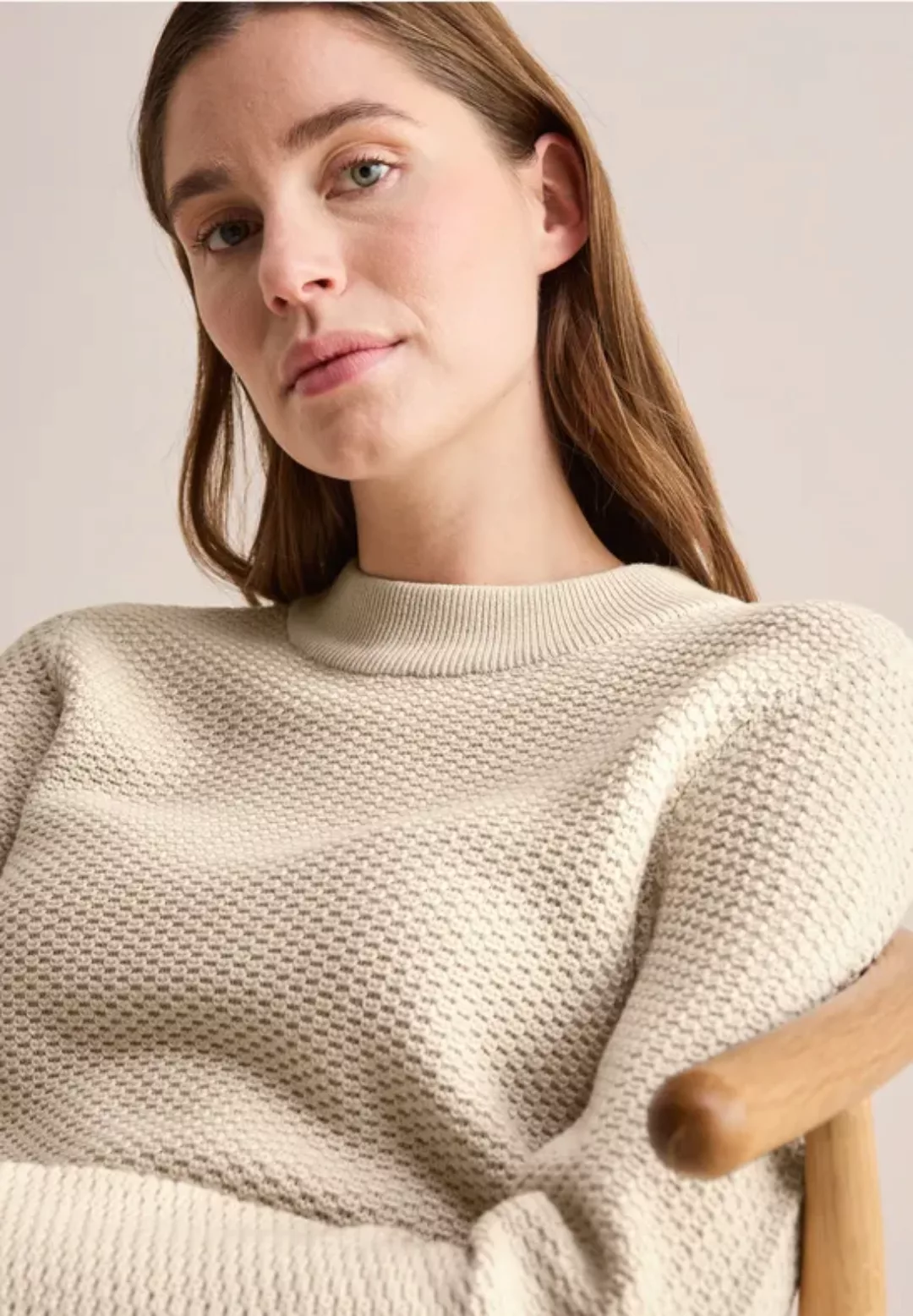 Two-Tone Strukturpullover günstig online kaufen