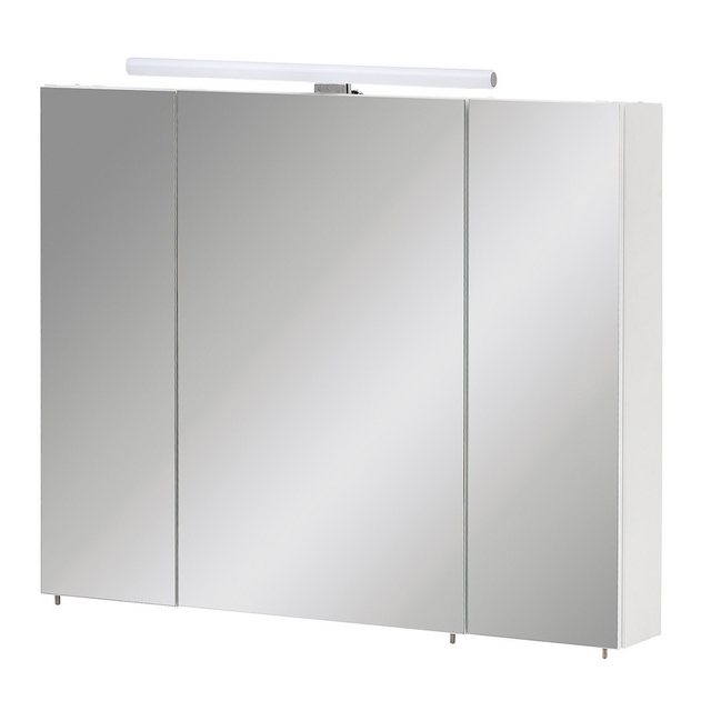 Lomadox Spiegelschrank MESA-80 weiß matt Badezimmer LED Aufbauleuchte 80x70 günstig online kaufen