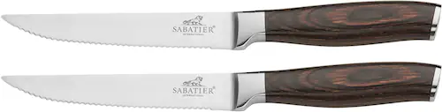 SABATIER International Steakbesteck, (Set, 2 tlg.), Pakka Holz Griffe günstig online kaufen