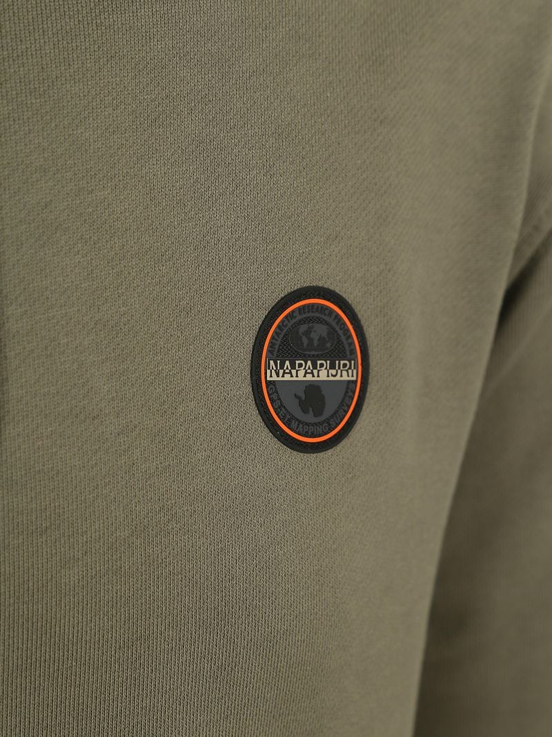 Napapijri Badge Hoodie Olivgrün - Größe XL günstig online kaufen