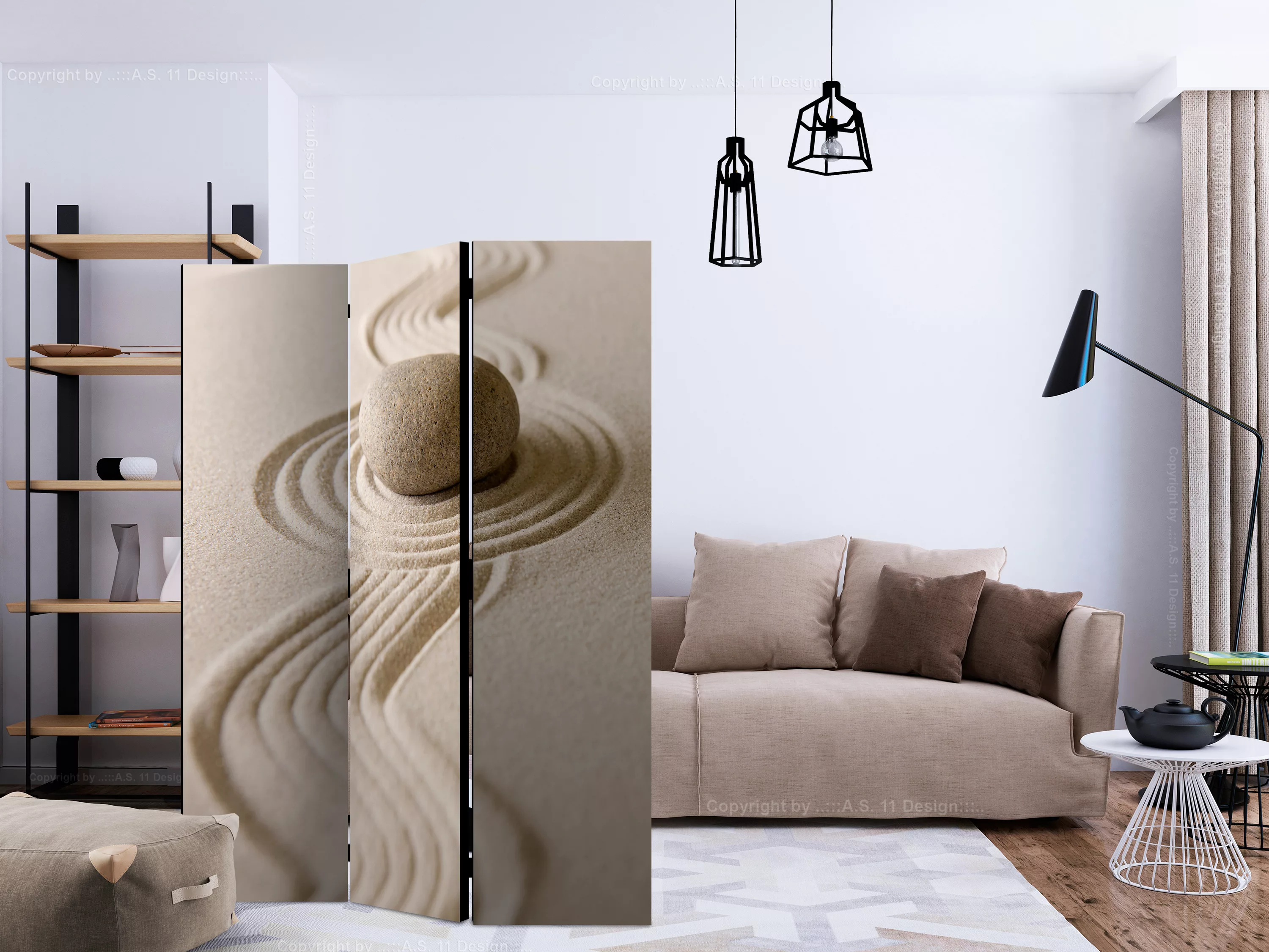 3-teiliges Paravent - Zen: Balance [room Dividers] günstig online kaufen