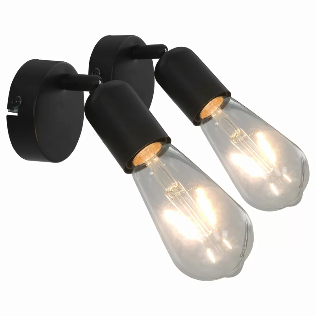 Strahler 2 Stk. Mit Glühlampen 2 W Schwarz E27 günstig online kaufen