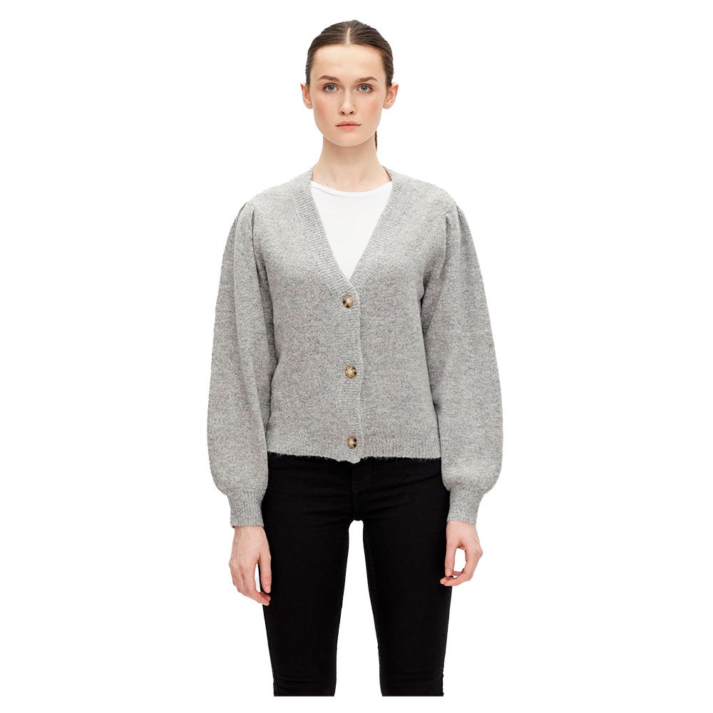 Object Eve Nonsia Kurzes Strickjacke XS Light Grey Melange günstig online kaufen