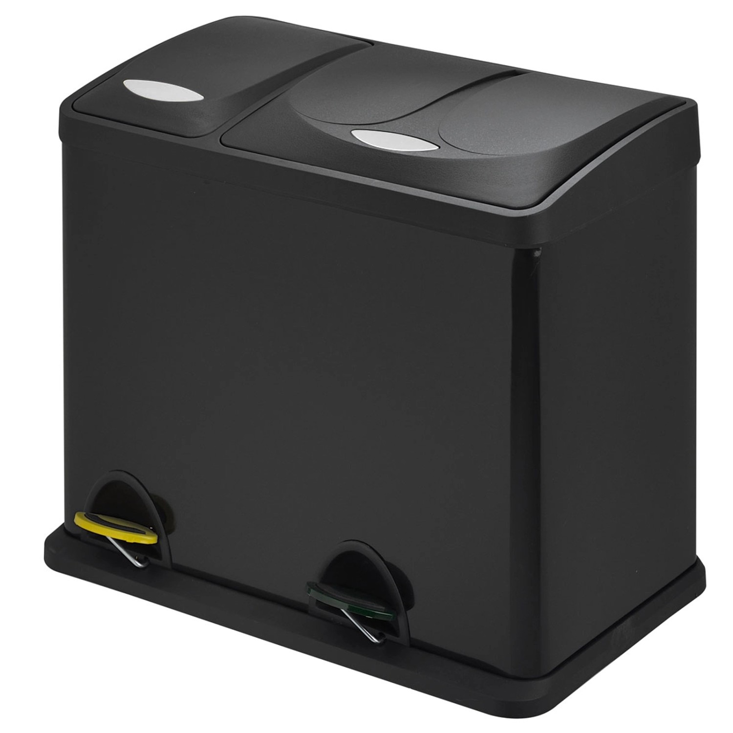 Svita TC2Combo26 Papierkorb Mülleimer Mülltrennung Stahl 8L+18L Schwarz günstig online kaufen