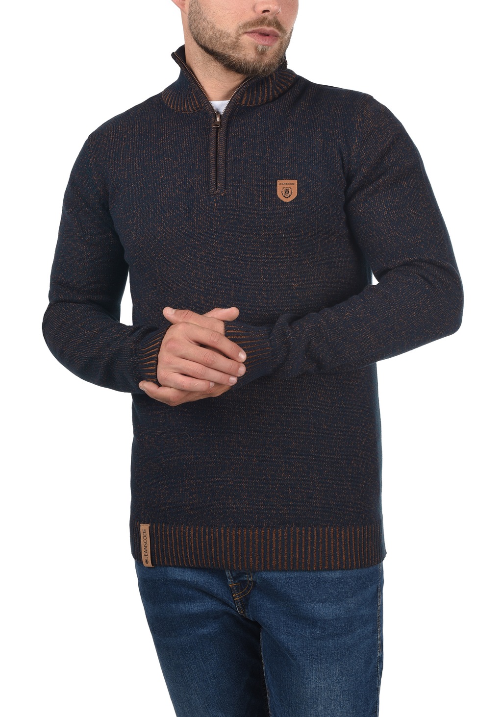 Indicode Troyer IDNathen Strickpulli mit Reißverschluss am Kragen günstig online kaufen