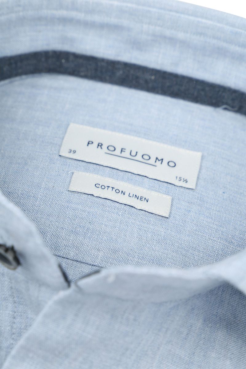 Profuomo Hemd Leinen Blend Hellblau - Größe 42 günstig online kaufen