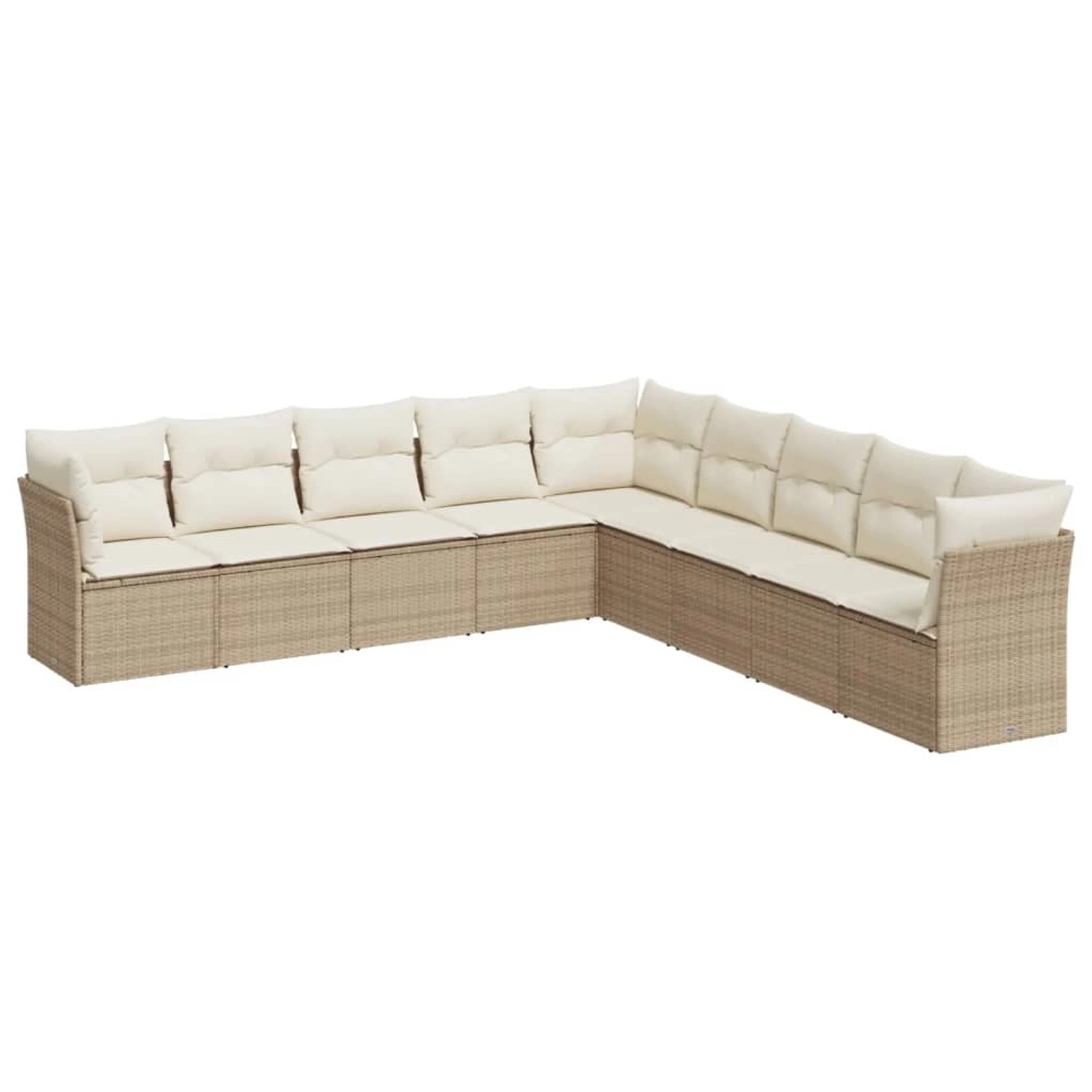 vidaXL 9-tlg Garten-Sofagarnitur mit Kissen Beige Poly Rattan Modell 20 günstig online kaufen