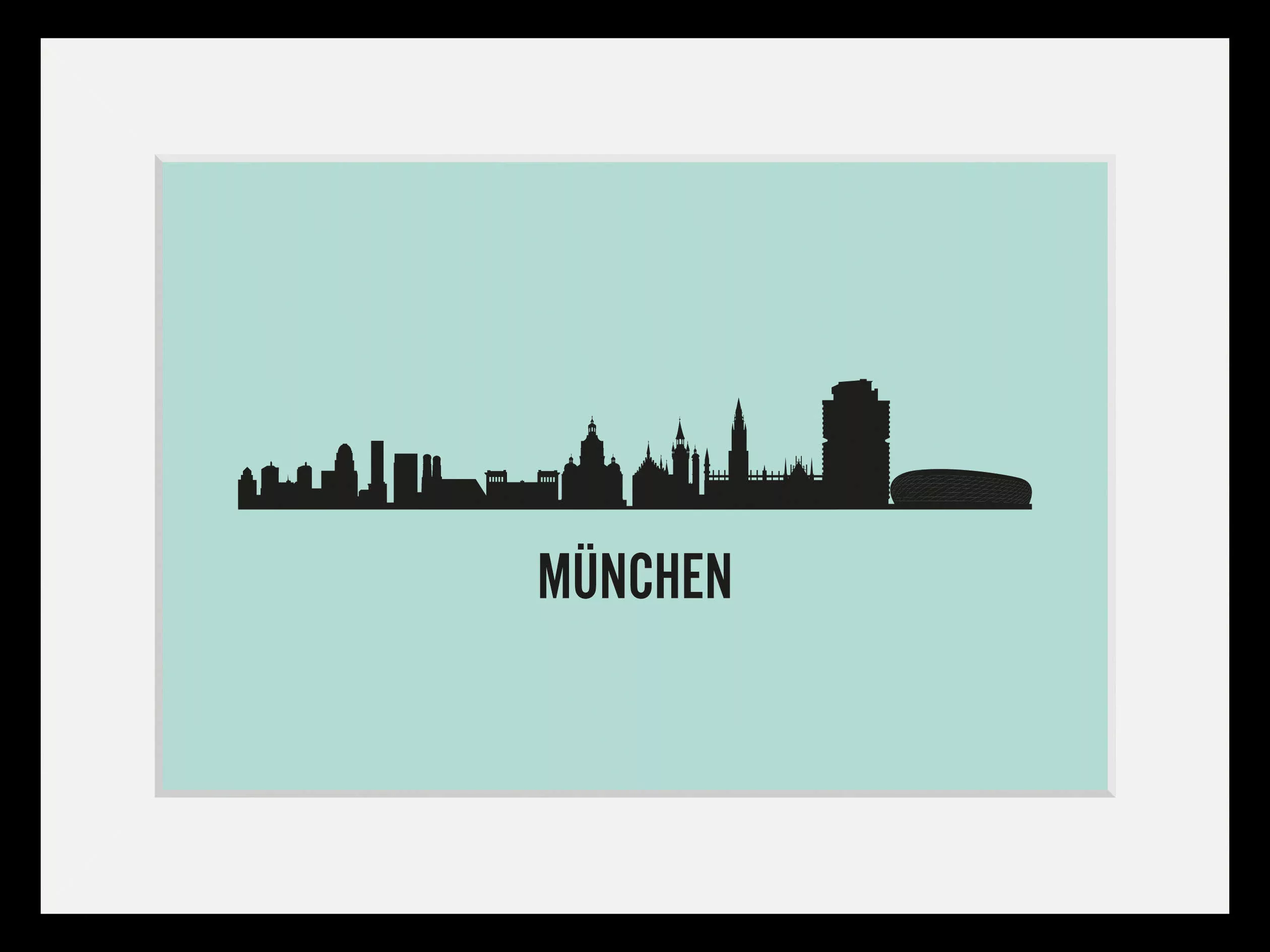 queence Bild "München Skyline", Städte-Stadt-Deutschland-Gebäude-Schriftzug günstig online kaufen