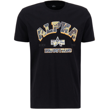 Alpha Industries  T-Shirts & Poloshirts College Camo T-Shirt - black günstig online kaufen