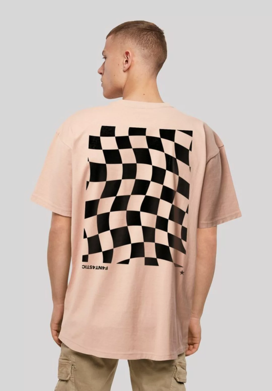F4NT4STIC T-Shirt Wavy Schach Muster Print günstig online kaufen