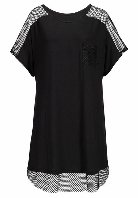 s.Oliver Longshirt mit Mesheinsätzen, Shirtkleid, Strandkleid, lockere Pass günstig online kaufen